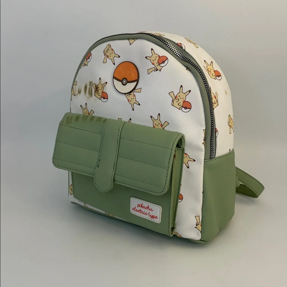 Pokemon Pikachu Kids‎ Backpack - Green and White
